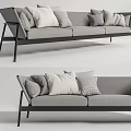 Modern three-seat sofa multiplayer sofa 3d model