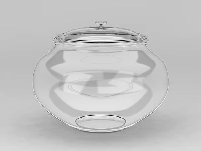 Clear Glass Storage Jar With Lid Round Shape For Home Kitchen Storage 3d model