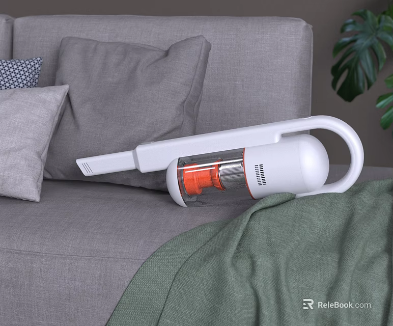 Efficient White Handheld Vacuum Cleaner For Sofa Cleaning In Living Room 3d model 