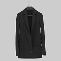 Classic Black Blazer With Lapel Design Front Pockets And Button Details 3d model