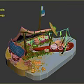 Colorful Kids Playground Model Design With Swing Slide Climbing Frame And Sandpit Area