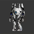 Futuristic White Humanoid Robot With Mechanical Arms Legs And Blue Circular Eye