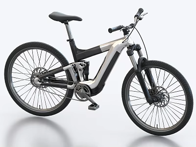 Modern Mountain Bike With Sleek Design And Components 3d model