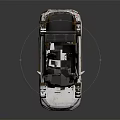 White Sporty Hatchback Car With Stained Body And Silver Wheels