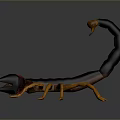 3D Rendered Black Yellow Reptile Scorpion With Large Claws And Curved Tail