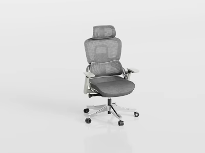 Ergonomic Office Chair With Mesh Back Adjustable Headrest And Swivel Wheels 3d model