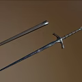 Ancient Medieval Sword With Metal Scabbard Sharp Blade And Detailed Hilt Design