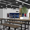 Modern Specialty Store Interior Design With Wooden Displays Central Green Plant And Product Shelves