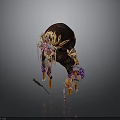 Elaborate Traditional Hair Ornament With Colorful Flowers Gemstones And Tassels