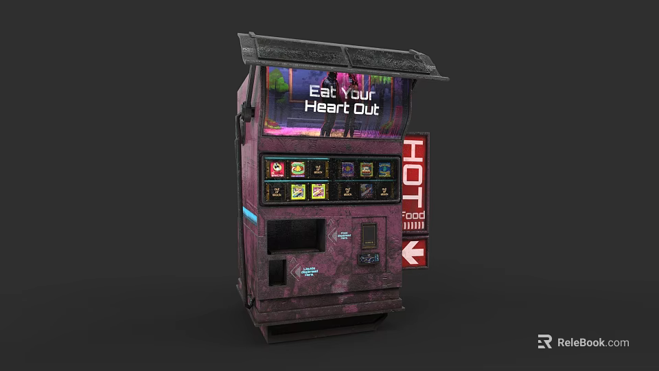 Smart Vending Machine With Digital Display Offering Hot Drinks And Soda Options 3d model 