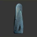 Abstract Blue Sculpture Carving With Unique Organic Shape And Triangular Cutouts