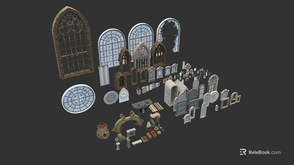 Indoor Plants as Main Decor in Modern Open Kitchen with Natural Elements 3d model