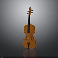 Polished Wooden Violin With Curved Body And Fine Strings On Dark Background