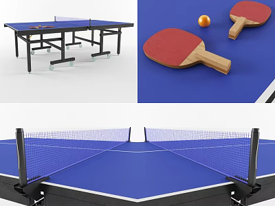 High Quality Table Tennis Sports Equipment Including Ping Pong Table Paddles Ball And Net 3d model