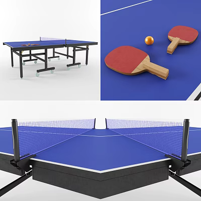 High Quality Table Tennis Sports Equipment Including Ping Pong Table Paddles Ball And Net 3d model