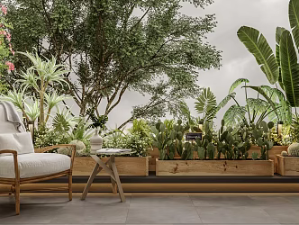 Modern Balcony Garden Balcony 3d model