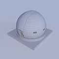 Domed Building With Grid Pattern And Square Base Under Blue Sky 3d model