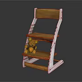 Stylish Wooden Leisure Chair With White Frame And Layered Seat Design