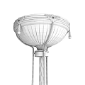Classical Style Brass Floor Lamp Featuring White Lampshade And Ornate Decorative Details