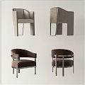 Modern Sleek Leisure Chairs Design With Brown Leather Seats And Metal Armrest Frames