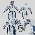A Man Wearing Astronaut Spacesuit Front And Back View Design 3d model