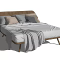 Nordic Double Bed Log Double Bed 3d model