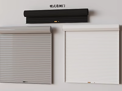 Tomorrow Style Roller Shutter Doors in Black Gray and White Wall Mounted Design 3d model