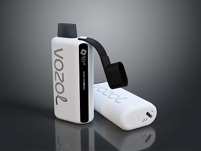 VOZOL White Portable Device With Black Cap And Charging Port Design Features 3d model