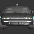 Black Sporty Car With Neon Lights Red Rims Rear Spoiler And Futuristic Design