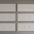 White Decorative Wall Panels With Various Panel Designs For Interior Decoration 3d model
