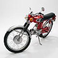 Red Classic Motorcycle Featuring Silver Chrome Accents And Black Leather Seat