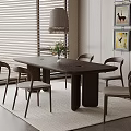 Modern Restaurant Interior With Dark Dining Table Light Chairs Green Plants Blinds And Decorative Paintings