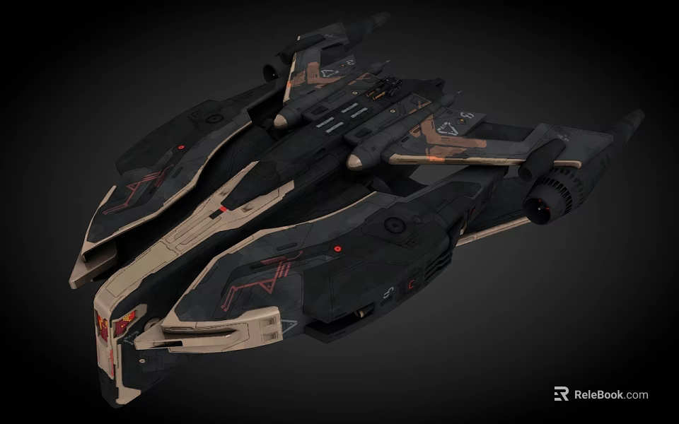 Futuristic Cosmic Spacecraft Design With Advanced Structural Details And Aerodynamic Features 3d model 