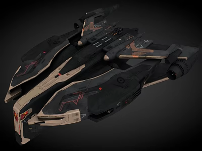 Futuristic Cosmic Spacecraft Design With Advanced Structural Details And Aerodynamic Features 3d model