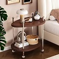 Cozy Bedroom With Wooden Side Table Table Lamp Owl Decor Headphones Wicker Basket And Books