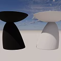 Modern White And Black Plant Stands With Sleek Glossy Design For Home Decor