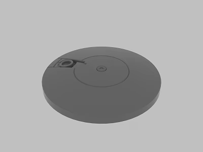 Circular Gray Device With Smooth Surface And Central Knob Design 3d model