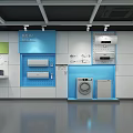 Modern showroom product display wall 3d model