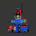 Transformers Robot And Car Toy Models With Blue Red Color Designs 3d model