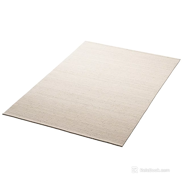 Beige Square Carpet With Textured Surface For Modern Interior Decoration 3d model
