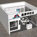 Aluminum Industry Exhibition Booth Showcasing Modern Glass Swing Door Design