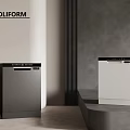 Poliform Modern Dishwashers In Gray And White For Contemporary Kitchen Setting