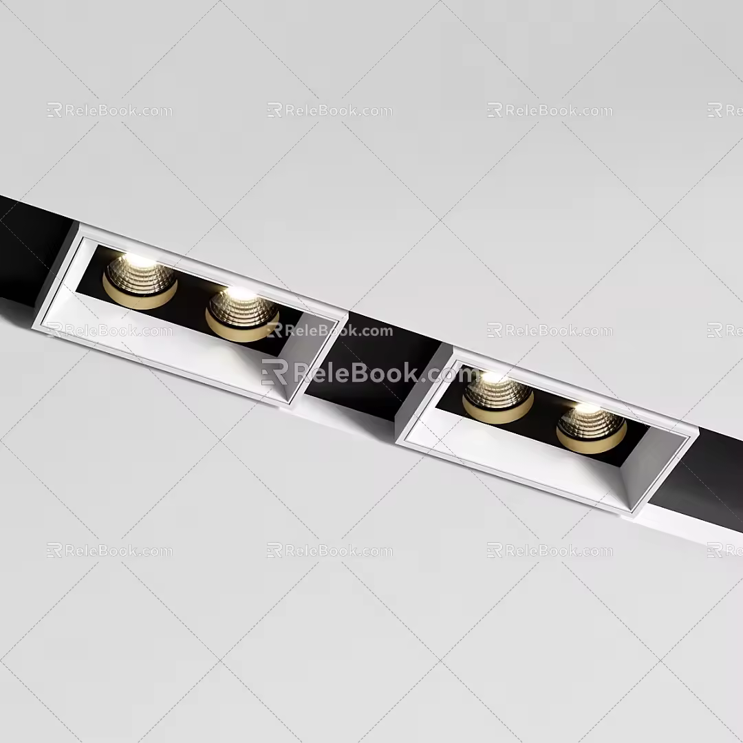 Minimalist downlight group spotlight downlight rail-type embedded light-mounted downlight anti-vertigo 3d model