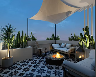 Moroccan Garden Modern Garden 3d model