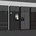 Embedded refrigerator three-door double-door refrigerator 3d model