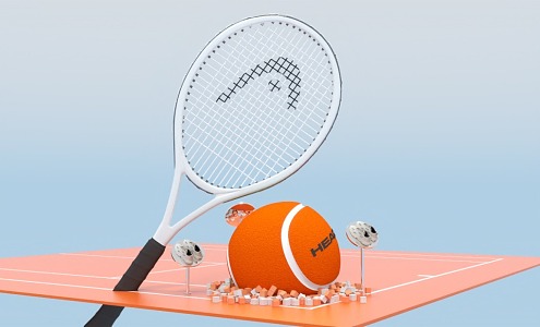 Modern net red tennis highlight eye-catching device 3d model