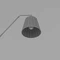 Modern Black Adjustable Arm Floor Lamp With Warm Yellow Light Shade 3d model
