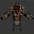Strong Warrior Character With Red Beard Blue Tattoos And Decorative Armor 3d model