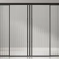 Modern Sliding Doors Design With Glass Panels And Black Frames For Home