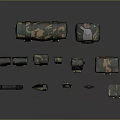 Military Style Tactical Camouflage Gear With Utility Belt And Functional Knife
